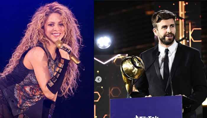 Shakira reacts as Burj Khalifa lights up for her boyfriend Gerard Piqué
