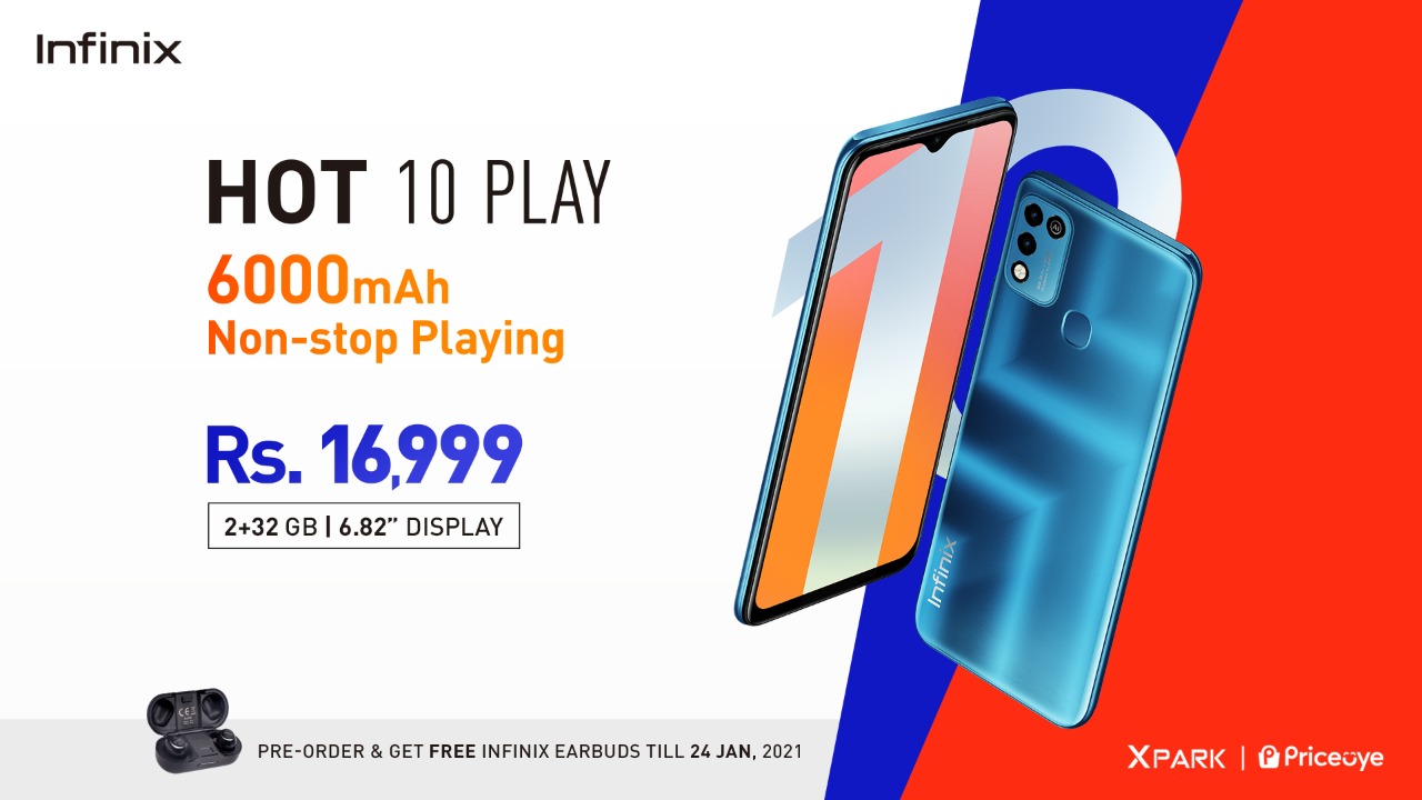 Infinix unveils latest Hot 10 play at PKR 16,999