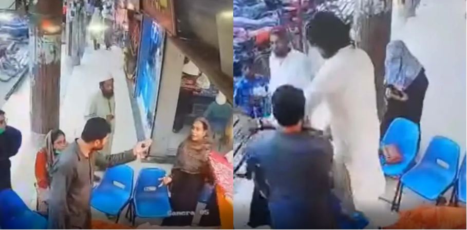 CCTV footage: Lahore woman attacks shopkeeper with stick