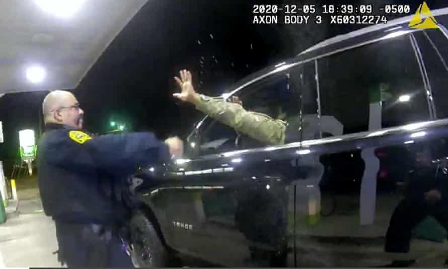 US soldier faces guns and pepper spray in traffic stop