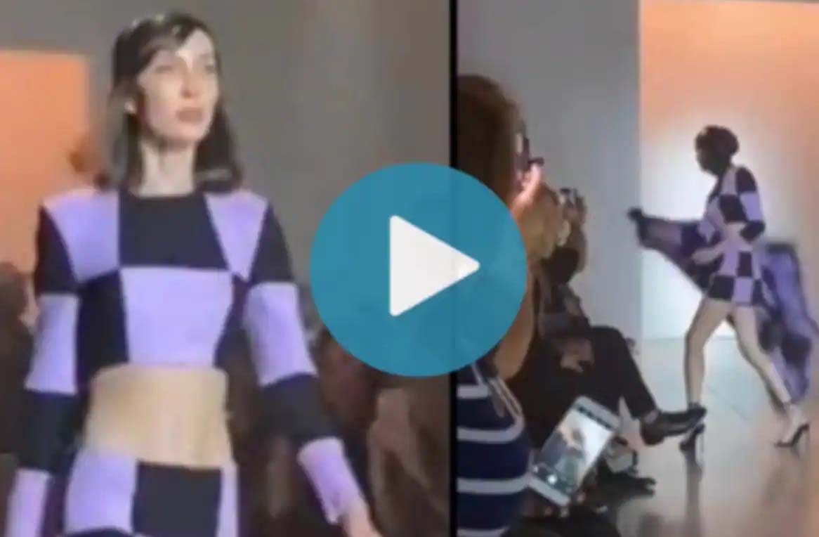 VIDEO :Fashion Model Caught Hitting An Audience Member