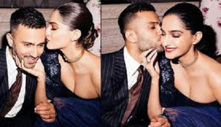 Sonam Kapoor shares the moment of Kissing her Husband