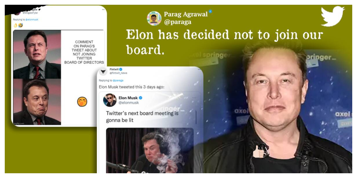 Elon Musk has decided not to join the board of directors of Twitter