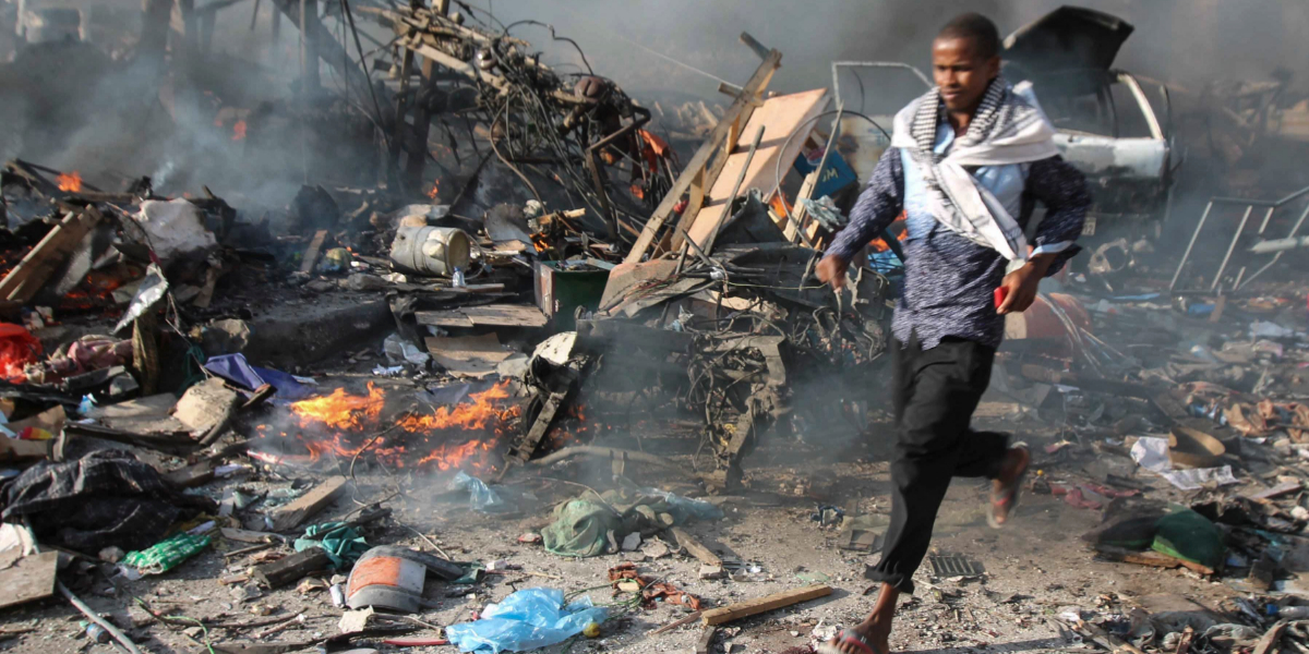 Ten troops are killed in a blast in Somalia.