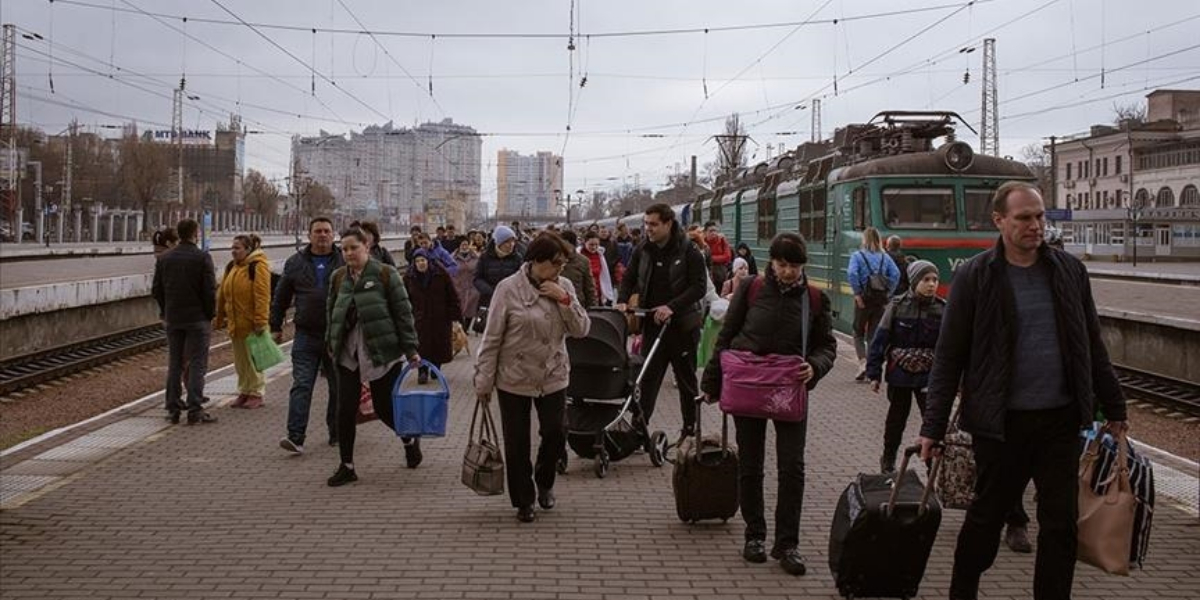 People were evacuated from Mairupol in Ukraine
